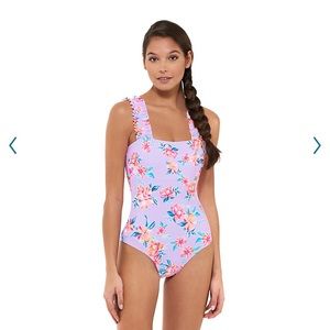 One piece floral bathing suit